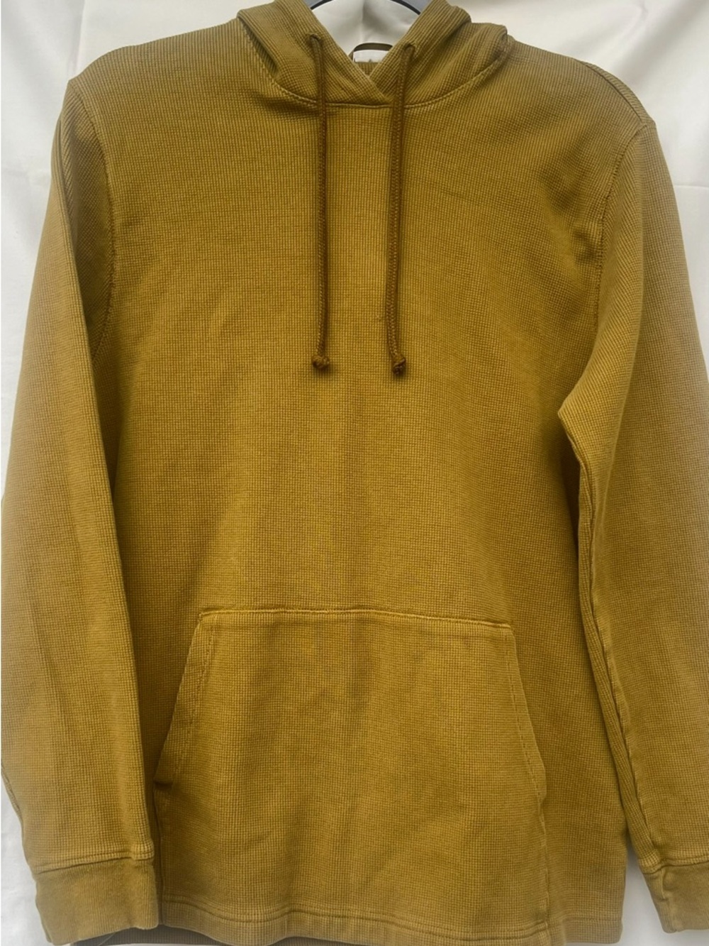 The North Face Men's Hooded Waffle Pullover in Mustard